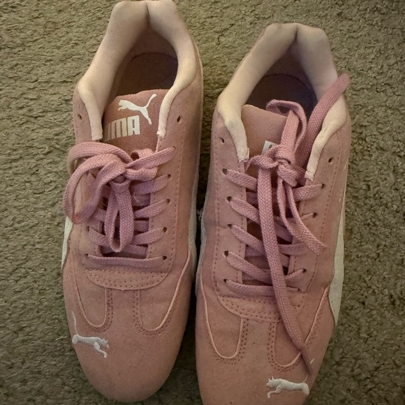 Puma Pink and White Women's Sneakers - Picture 1 of 8